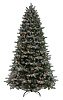 Елка искусств Амурская 183см,400LED,смешан.хвоя,заснеж,989шт типсов,11ярус,67б.вет,114см нижн.диам.